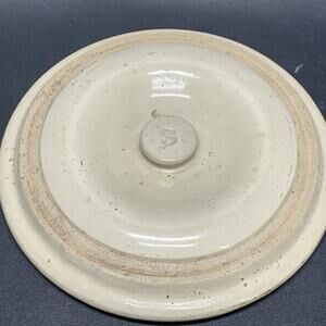 Antique Stoneware Lid for a 3 Gallon Crock, Stackable? 9 5/8” Edge To Edge.